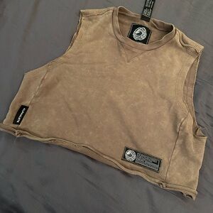 Alphalete very terry crop top in beige